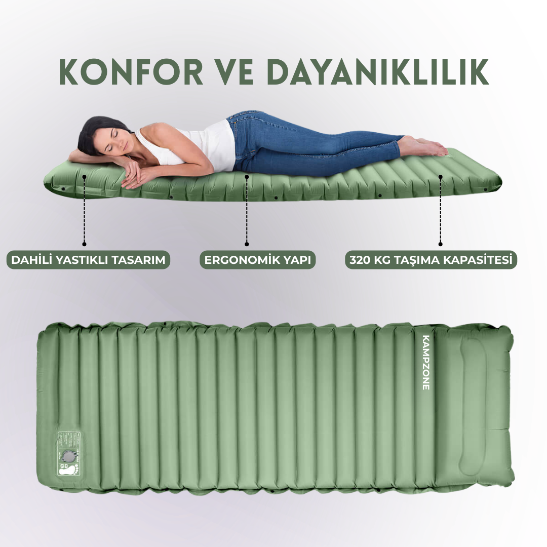 Kampzone - Ekstra Güçlü Hafif ve Kompakt Uyku Matı